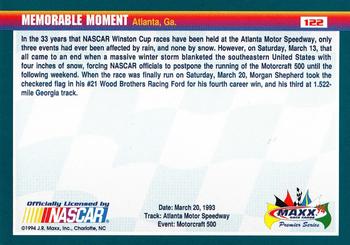 1994 Maxx Premier Series #122 Atlanta Back
