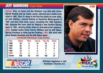 1994 Maxx Premier Series #132 Jeff Hammond Back