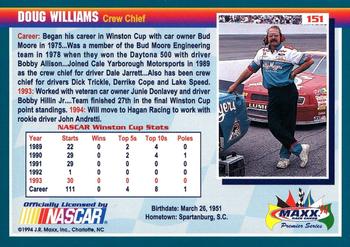 1994 Maxx Premier Series #151 Doug Williams Back