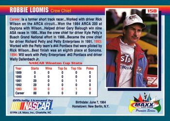 1994 Maxx Premier Series #158 Robbie Loomis Back