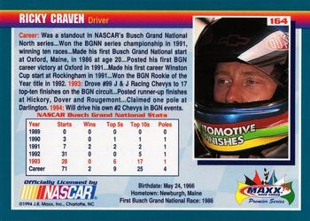 1994 Maxx Premier Series #164 Ricky Craven Back