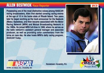 1994 Maxx Premier Series #213 Allen Bestwick Back
