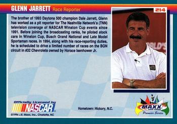 1994 Maxx Premier Series #214 Glenn Jarrett Back