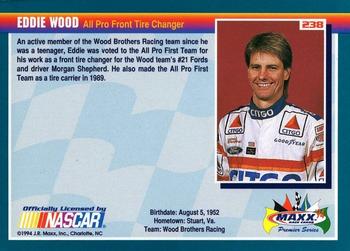 1994 Maxx Premier Series #238 Eddie Wood Back