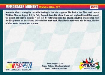 1994 Maxx Premier Series #263 Dale Jarrett / Kyle Petty Back
