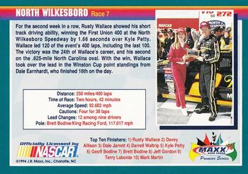 1994 Maxx Premier Series #272 Rusty Wallace Back