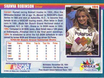 1994 Maxx Premier Series #184 Shawna Robinson Back