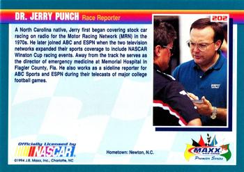 1994 Maxx Premier Series #202 Jerry Punch Back