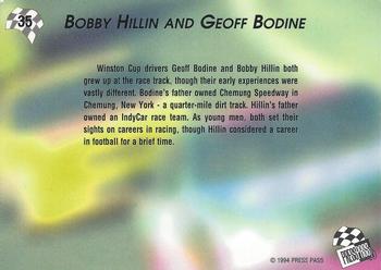 1994 Press Pass #35 Geoff Bodine & Bobby Hillin Back