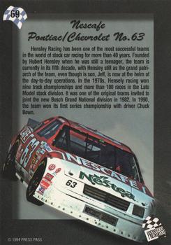1994 Press Pass #69 Chuck Bown's Car Back