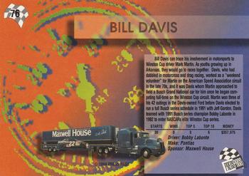 1994 Press Pass #76 Bill Davis Back