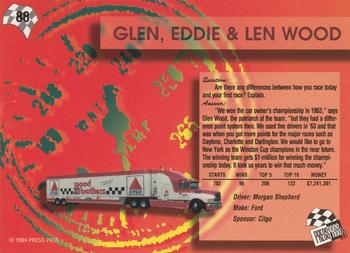 1994 Press Pass #88 Len, Eddie & Glen Wood Back