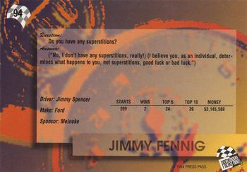 1994 Press Pass #94 Jimmy Fennig Back