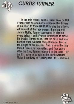1994 Press Pass #135 Curtis Turner Back