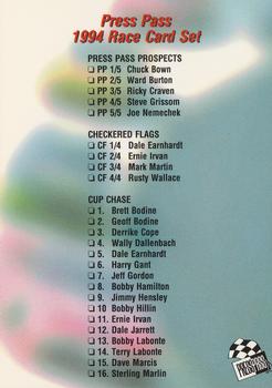 1994 Press Pass #150 Checklist #4 Front