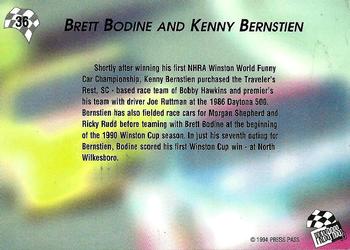 1994 Press Pass #36 Brett Bodine & Ken Bernstein Back