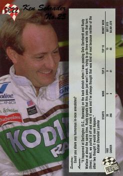 1994 Press Pass - Cup Chase #CC22 Ken Schrader Back