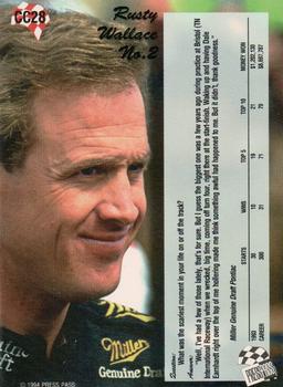 1994 Press Pass - Cup Chase #CC28 Rusty Wallace Back