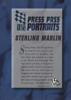 1994 Press Pass VIP #77 S. Marlin Back