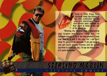 1994 Press Pass VIP - Driver's Choice #DC 4 Sterling Marlin Back