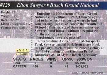 1994 Traks #129 Elton Sawyer Back