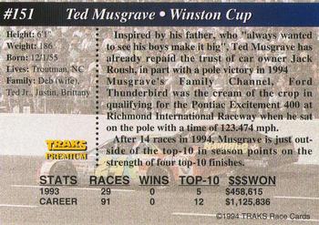 1994 Traks #151 Ted Musgrave Back