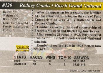 1994 Traks #120 Rodney Combs Back