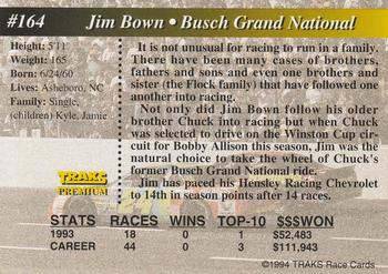1994 Traks #164 Jim Bown Back