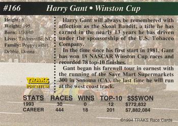 1994 Traks #166 Harry Gant Back