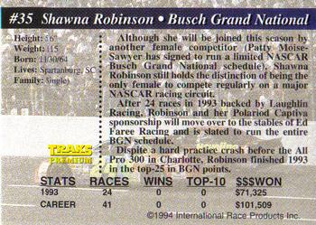 1994 Traks #35 Shawna Robinson Back