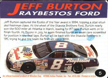 1995 Action Packed Winston Cup Preview #5 Jeff Burton Back