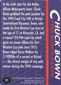 1995 Action Packed Winston Cup Preview #31 Chuck Bown Back