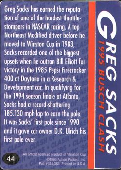 1995 Action Packed Winston Cup Preview #44 Greg Sacks Back
