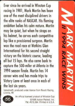 1995 Action Packed Winston Cup Preview #55 Mark Martin Back