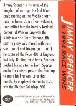 1995 Action Packed Winston Cup Preview #57 Jimmy Spencer Back