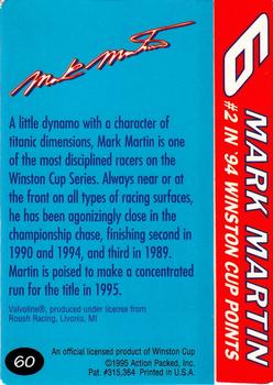 1995 Action Packed Winston Cup Preview #60 Mark Martin Back