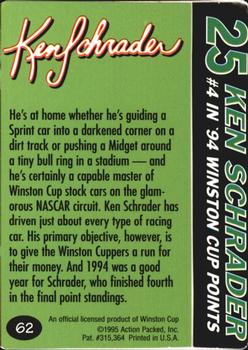 1995 Action Packed Winston Cup Preview #62 Ken Schrader Back