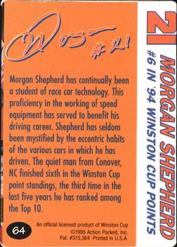 1995 Action Packed Winston Cup Preview #64 Morgan Shepherd Back