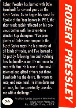 1995 Action Packed Winston Cup Preview #74 Robert Pressley Back