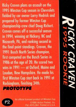 1995 Action Packed Winston Cup Preview #P2 Ricky Craven Back
