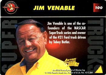 1995 Action Packed Winston Cup Country #100 Jim Venable Back