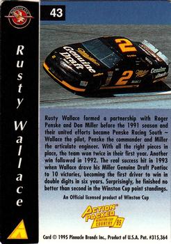 1995 Action Packed Winston Cup Country #43 Rusty Wallace Back