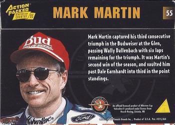 1995 Action Packed Winston Cup Country #55 Mark Martin Back
