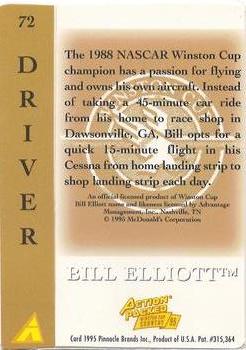 1995 Action Packed Winston Cup Country #72 Bill Elliott Back