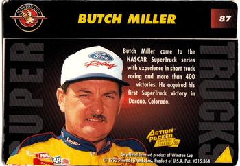1995 Action Packed Winston Cup Country #87 Butch Miller Back