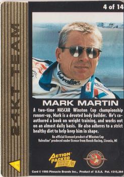 1995 Action Packed Winston Cup Country - 24KT Team #4 Mark Martin Back