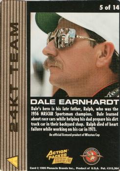 1995 Action Packed Winston Cup Country - 24KT Team #5 Dale Earnhardt Back