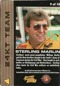 1995 Action Packed Winston Cup Country - 24KT Team #9 Sterling Marlin Back