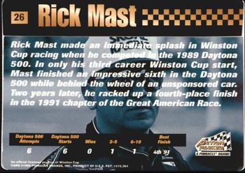 1995 Action Packed Winston Cup Stars #26 Rick Mast Back