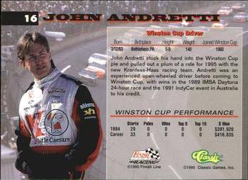 1995 Assets #16 John Andretti Back